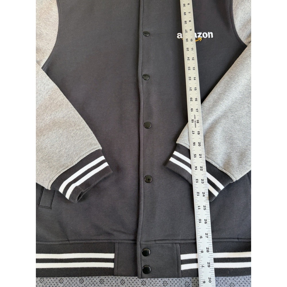 SportTek Mens XL Black Varsity Jacket Snap Front Amazon Logo CLE3 5 Years - Picture 6 of 11